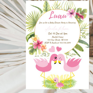 Tropical Luau Baby Shower Party Invitation