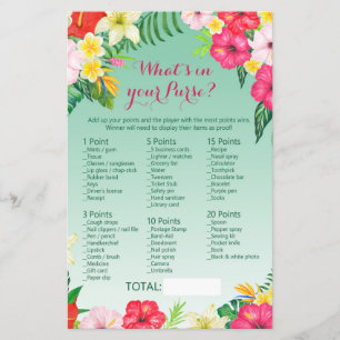 Tropical Luau Bridal Shower Game PRINTED