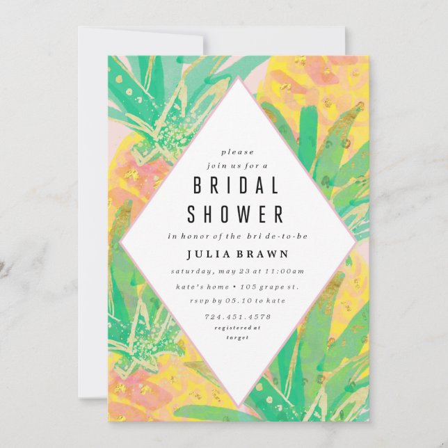 TROPICAL LUAU bridal shower invitation (Front)