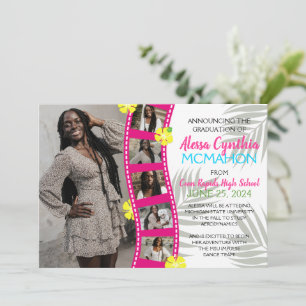 Tropical Luau Filmstrip 6 Photo Grad Announcement