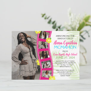 Tropical Luau Filmstrip 6 Photo Grad Faire-part