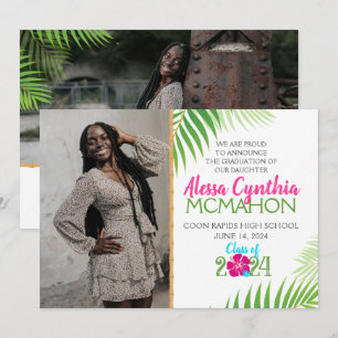 Tropical Luau Graduation 2 Photo Announcement