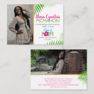 Tropical Luau Graduation 2 Photo Mini Announcement