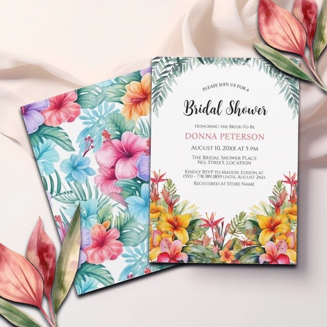 Tropical Luau Hawaiian Bridal Shower Invitation (Creator Uploaded)