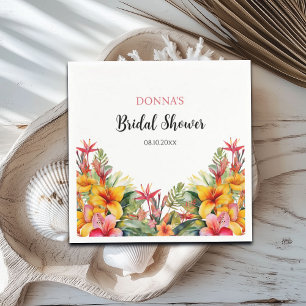 Tropical Luau Hawaiian Bridal Shower Napkin