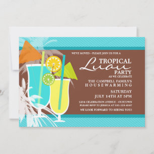 Tropical Luau Housewarming Party Invitations