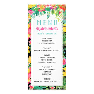 Tropical Luau Menu Card, BOHO