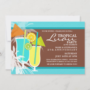 Tropical Luau Party Invitations
