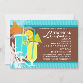 Tropical Luau Party Invitations