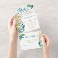 Tropical Luau Pineapple Baby Shower Diaper Raffle