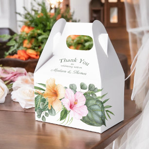 Tropical Luau Watercolor Wedding and Party Favor Box
