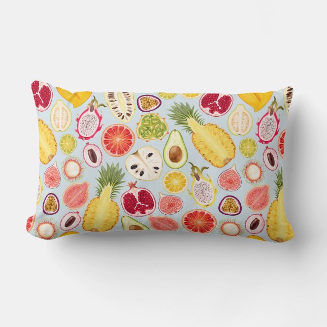 Tropical Lumbar Fruit Pillow (Front)