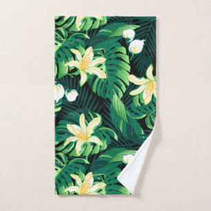 Tropical lush floral hand towel