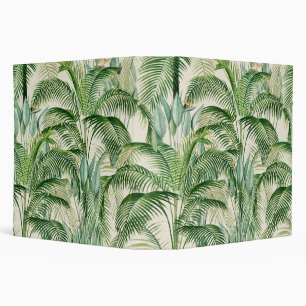 Tropical Lush Foliage Palm Leaves Pattern Binder