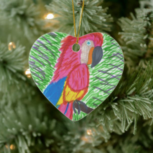 Tropical Macaw Ceramic Ornament