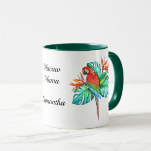 Tropical Macaw Exotic Parrot Personalized Mug