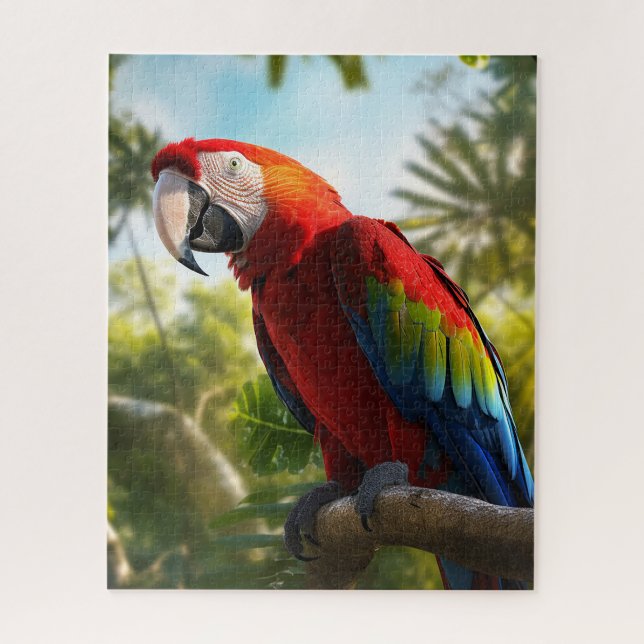 Tropical Macaw Parrot Jigsaw Puzzle (Vertical)