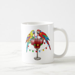 Tropical Macaws Drinking Wine Coffee Mug