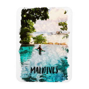 Tropical Maldives Indian Ocean Scenery Magnet