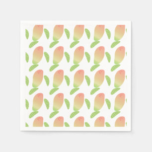 Tropical Mango Fruit Green Orange Party Napkin
