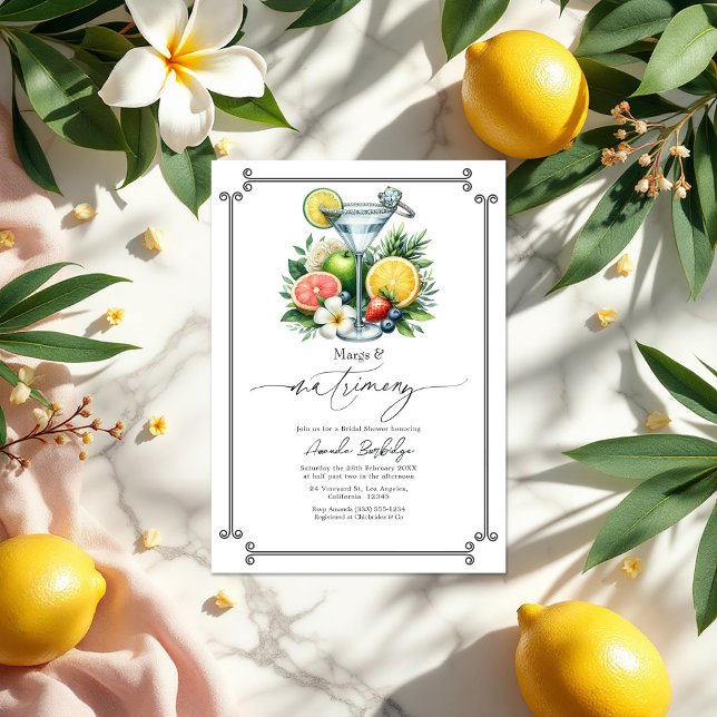 Tropical Margarita and Matrimony Bridal Shower Invitation (Tropical Margarita and Matrimony Bridal Shower Invitation)