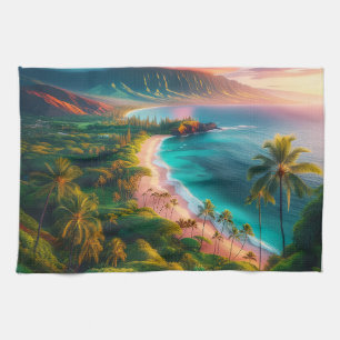 Tropical Maui Island Paradise Kitchen Towel
