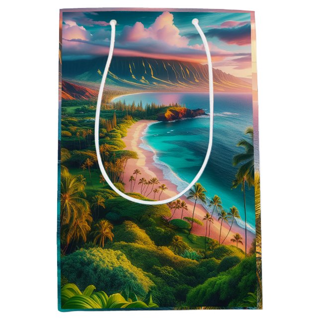 Tropical Maui Island Paradise Medium Gift Bag (Front)