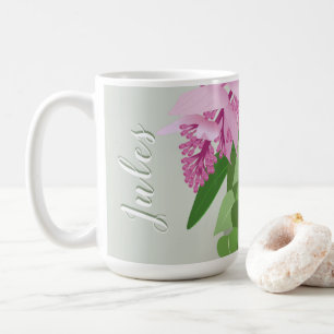 Tropical Medinilla Elegant Flower in Vase Add Name Coffee Mug