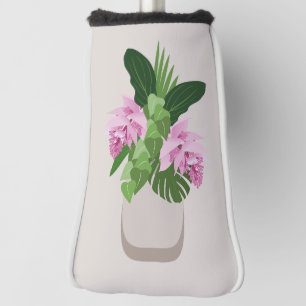 Tropical Medinilla Elegant Flower in Vase Golf Head Cover