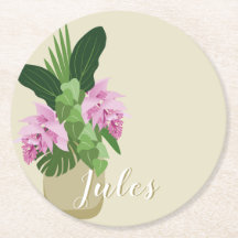 Tropical Medinilla Pink Flower Yellow Vase Name