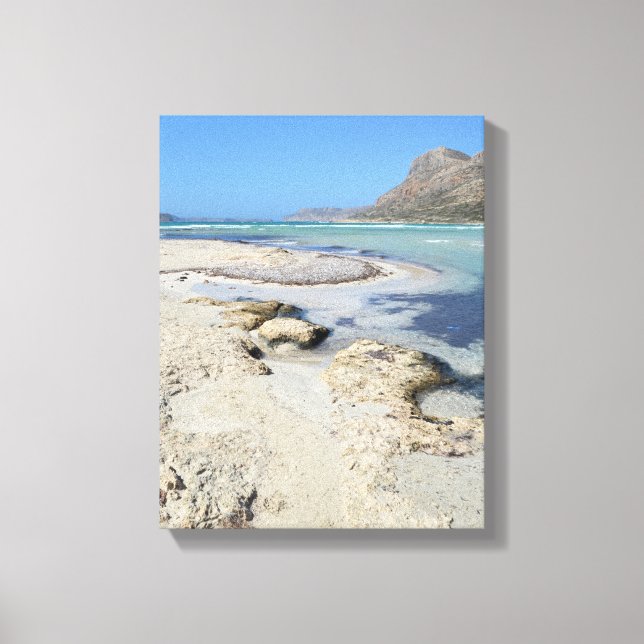 Tropical Mediterranean Beach Canvas Print (Front)