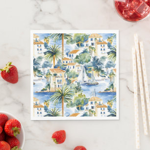 Tropical Mediterranean Wedding  Napkin
