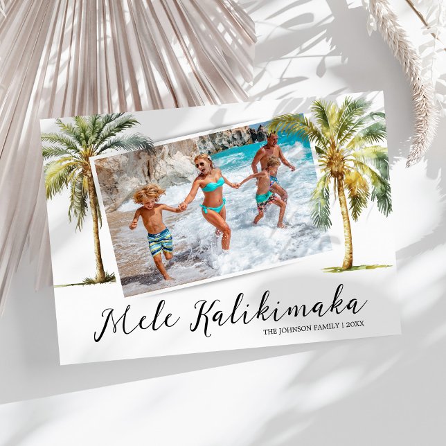 Tropical Mele Kalikimaka Christmas Photo Holiday Card (Creator Uploaded)