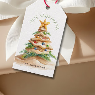 Tropical Mele Kalikimaka Christmas Tree Gift Tags