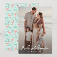 Tropical Mele Kalikimaka Pink Flamingo Photo
