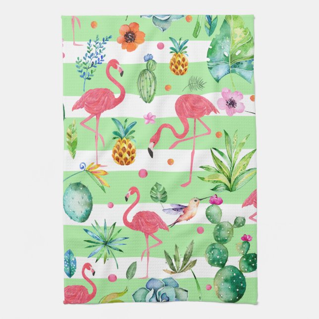 Tropical Melody Pattern Kitchen Towel (Vertical)