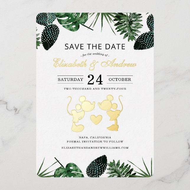 Tropical Mickey & Minnie Save the Date (Front)