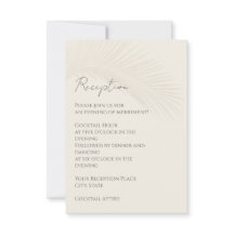 Tropical Minimal Beach Reception Enclosure Card 