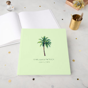Tropical Mint Minimalist Palm Tree Guest Book
