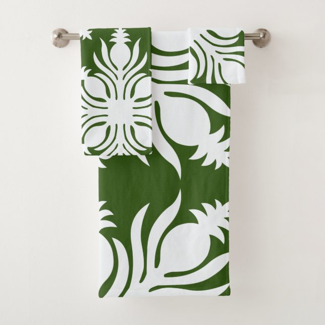 tropical modern contemporary hawaiian quilt bath t bath towel set (Insitu)