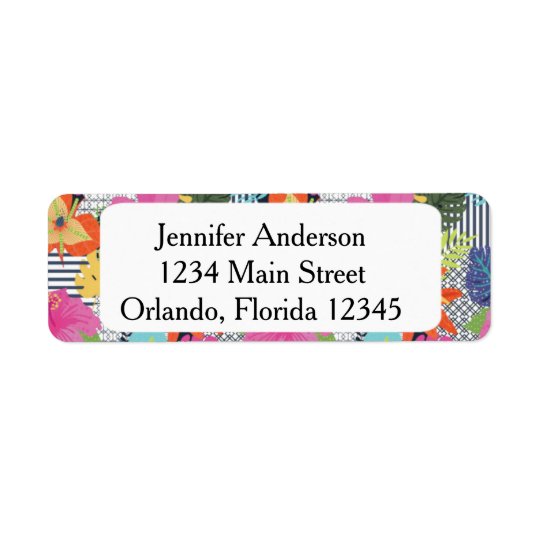 Tropical Modern Floral Return Address Label