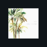 Tropical Modern Palm Trees Canvas Print<br><div class="desc">This art design features a group of beautiful tropical lush green and brown watercolor palm trees on a simple,  clean white background. Perfect for a beach lover or a beach house. Personalize it with your family name. Created by Simply Farmhouse Press.</div>