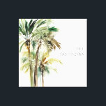 Tropical Modern Palm Trees Canvas Print<br><div class="desc">This art design features a group of beautiful tropical lush green and brown watercolor palm trees on a simple,  clean white background. Perfect for a beach lover or a beach house. Personalize it with your family name. Created by Simply Farmhouse Press.</div>