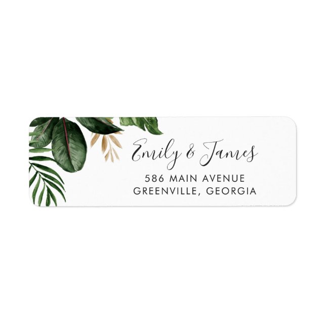 Tropical Modern Typography Palm Beach Address (Front)