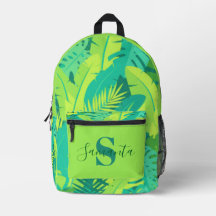 Tropical Monogram Backpack with Name