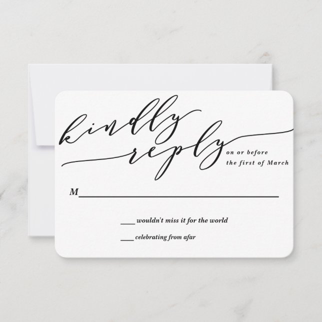 Tropical Monogram Floral Wedding Invitation Reply (Front)