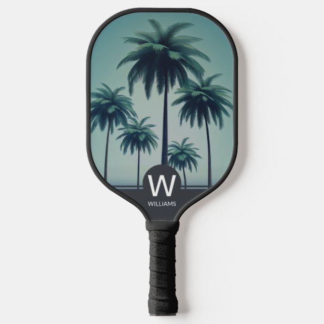 Tropical Monogram Pickleball Paddle (Front)