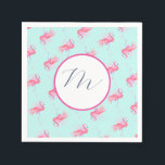 Tropical Monogram Pink Flamingo Watercolor Napkin<br><div class="desc">Celebrate your event with these tropical pink flamingo cocktail napkins designed using unique watercolor art by Victoria Grigaliunas. Personalize with your monogram in a trendy script typography in blue. Shop www.zazzle.com/dotellabelle to see the entire collection and more Christmas in July designs.</div>