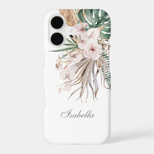 Tropical Monstera and Orchid Custom Name