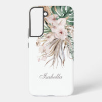 Tropical Monstera and Orchid Custom Name